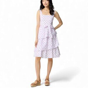 J. Crew Sleeveless belted tiered midi dress Size 2